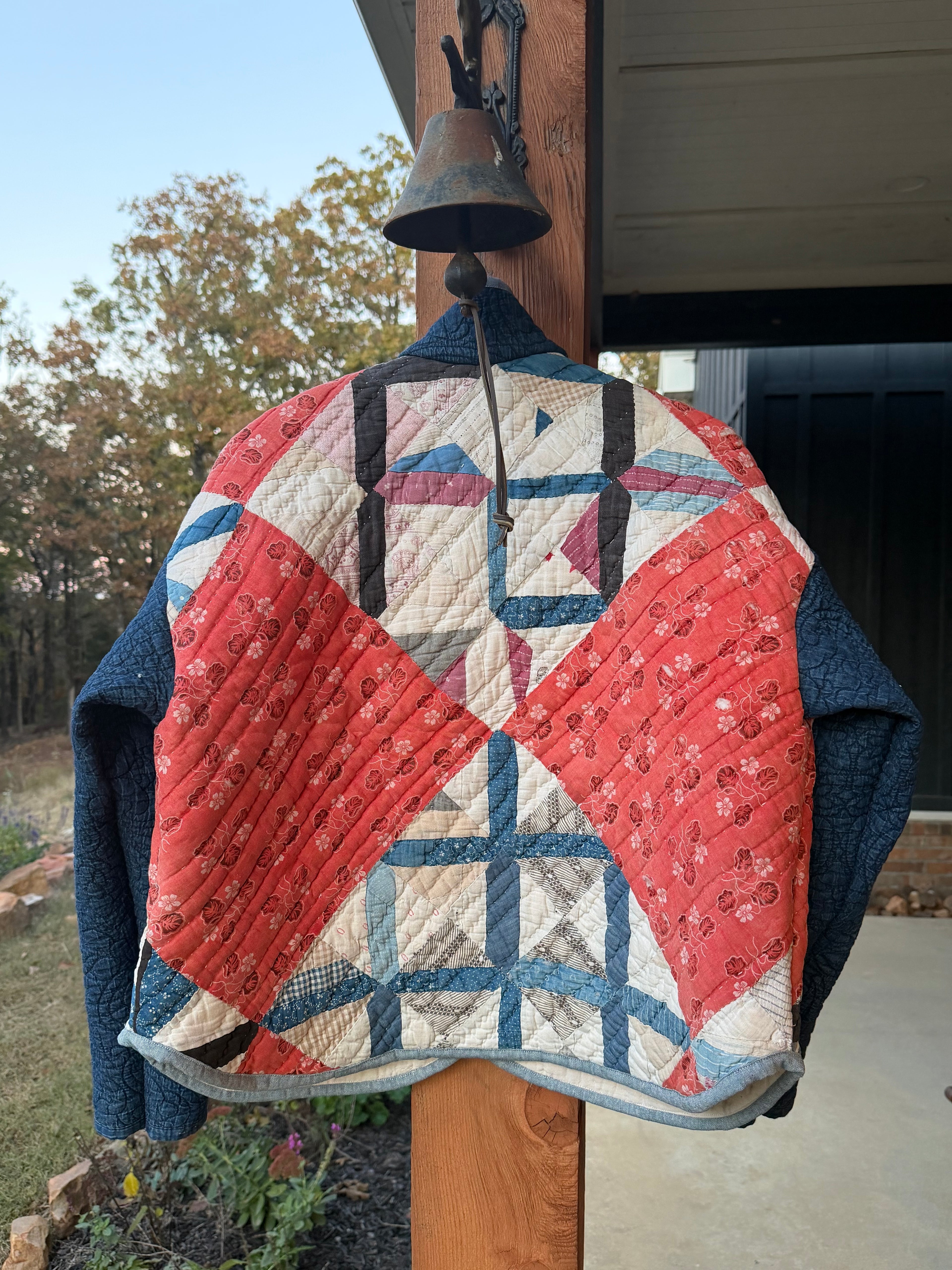 Repurposed 1930s Feedsack Quilt Coat