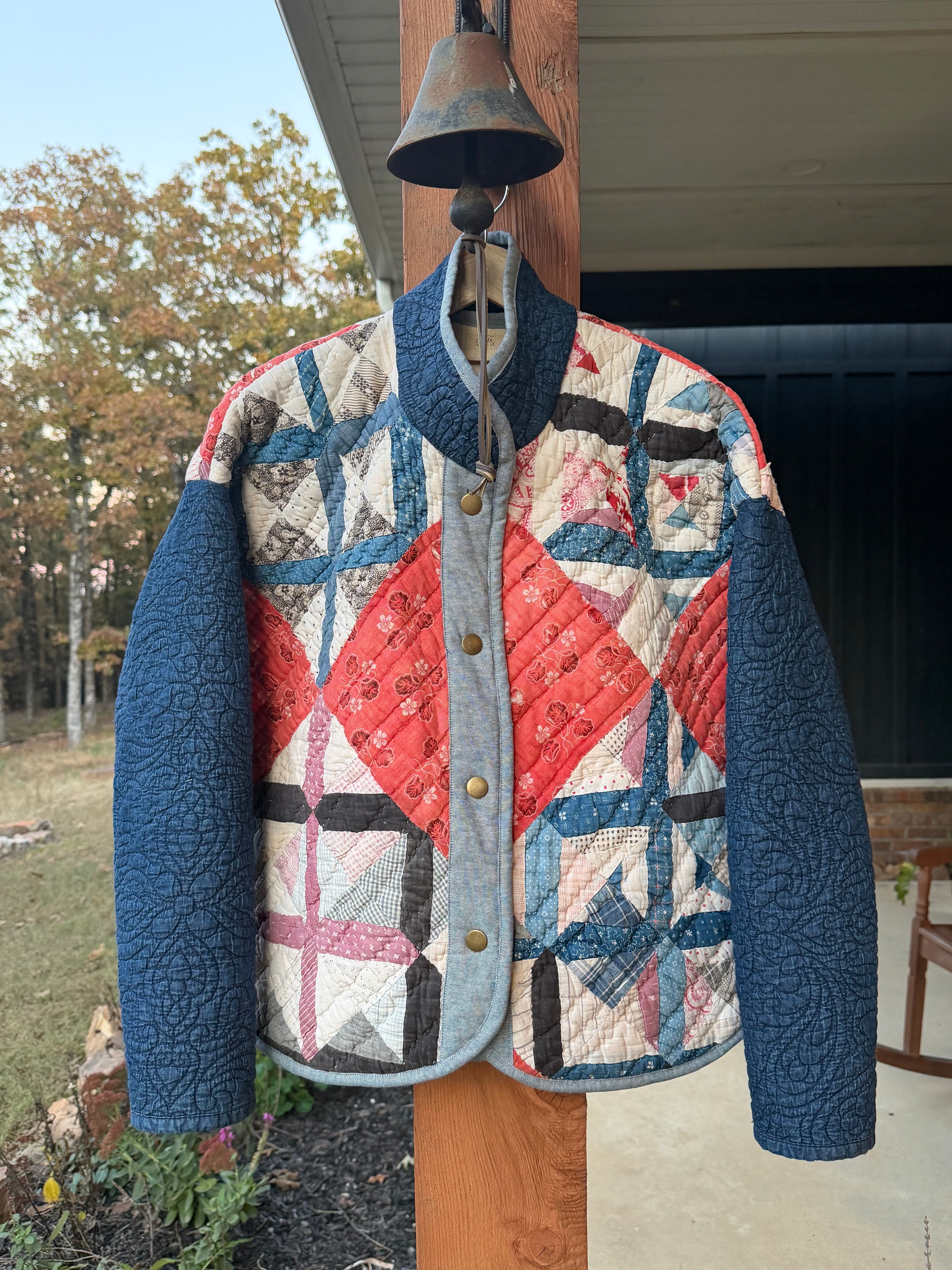 Repurposed 1930s Feedsack Quilt Coat
